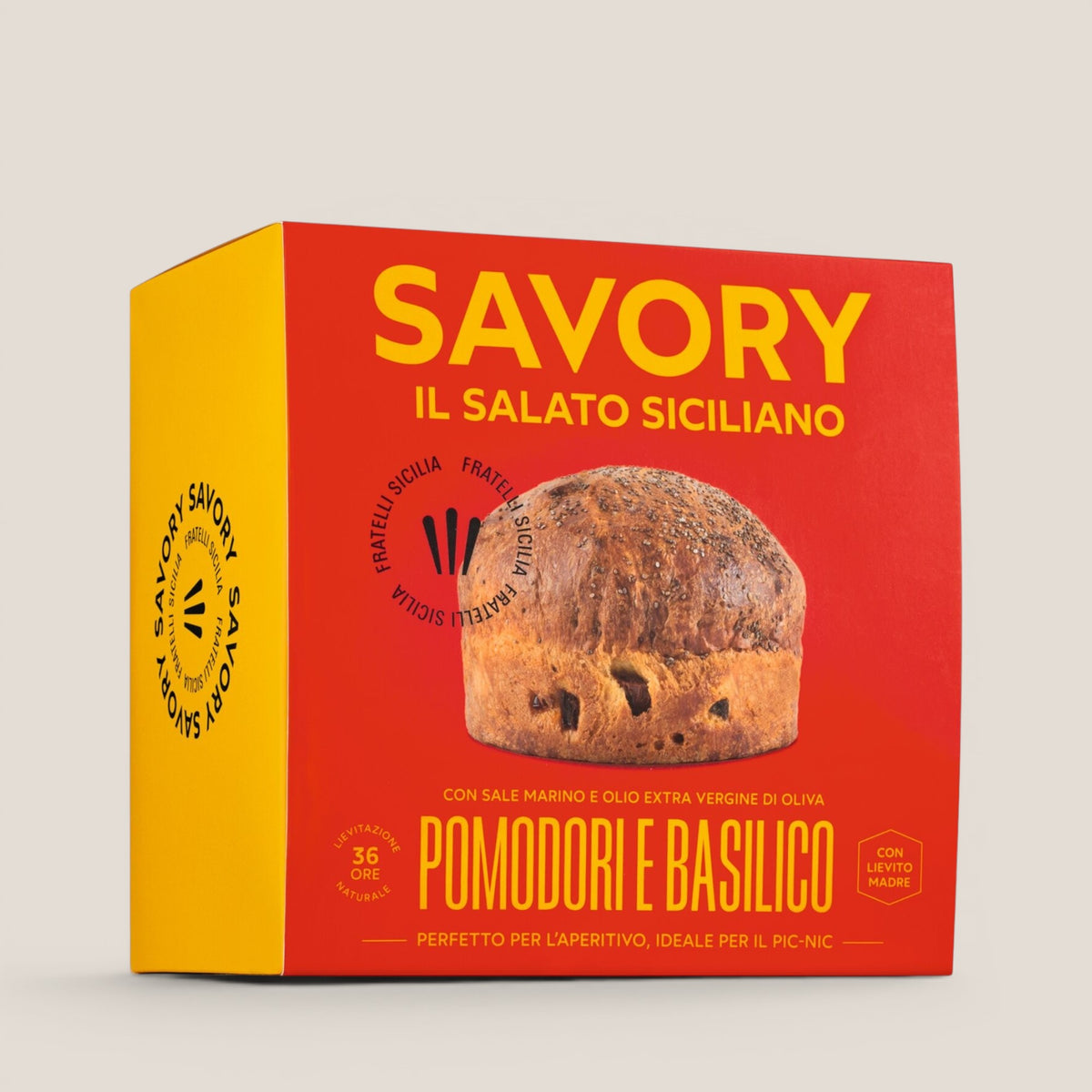 Panettone mit Tomate, Basilikum und Oregano