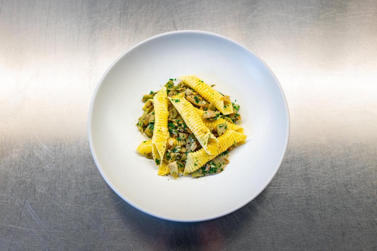 Garganelli mit frischen Artischocken