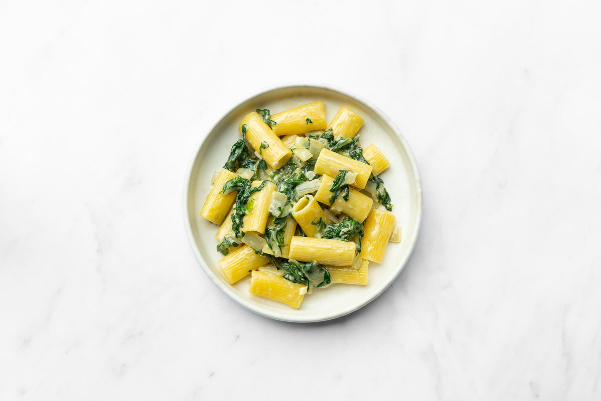 Rigatoni mit Mangold und Gorgonzola
