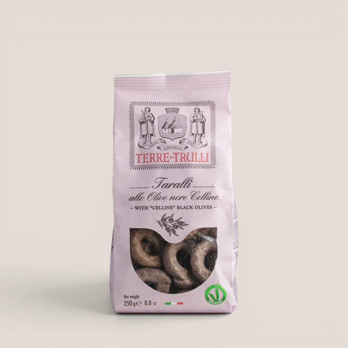 Taralli mit schwarzen Oliven