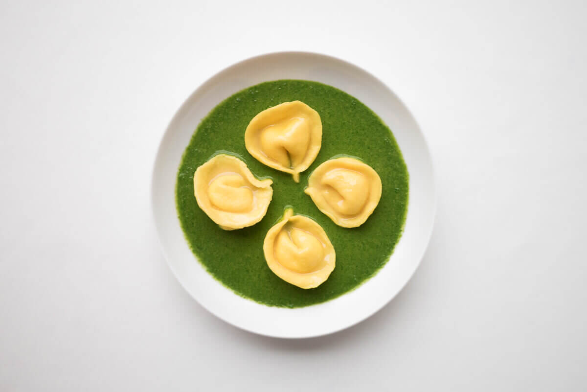Tortelli con caprì e rapa
