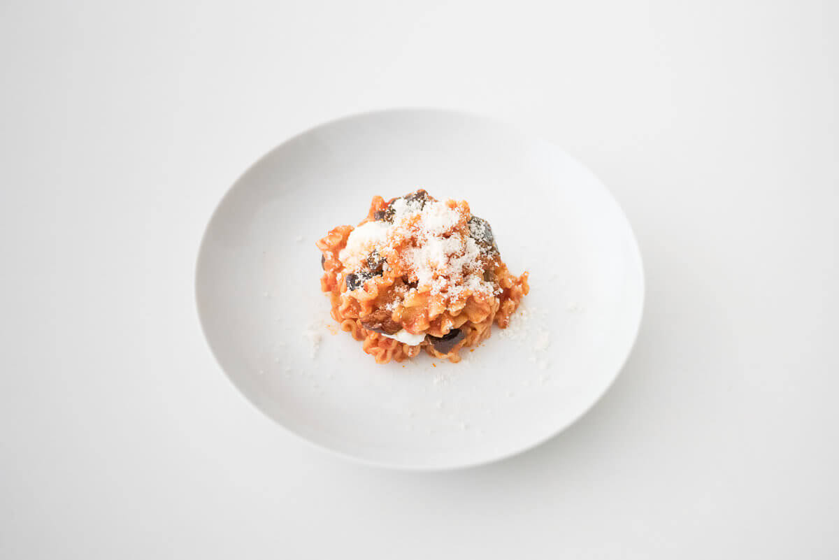 Pasta con melanzane a funghetto