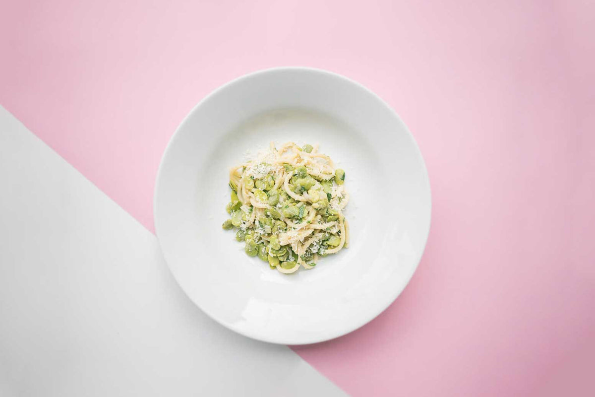 Rezept: Spaghetti mit Fave, Minze und Pecorino