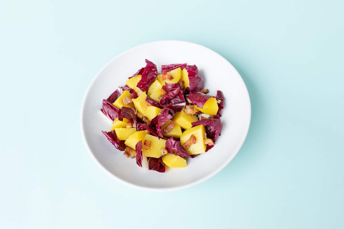 Radicchio, Kartoffeln, Guanciale